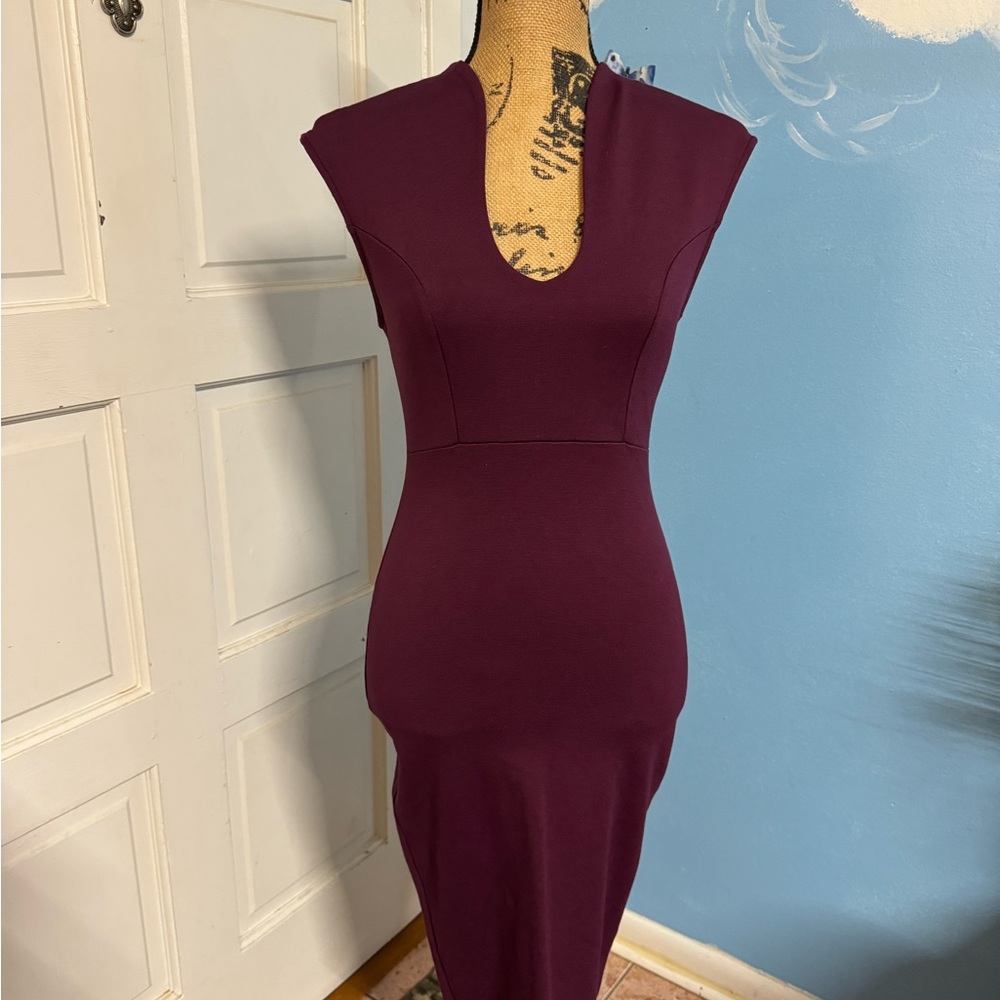 Glare Burgundy Mini Cocktail/Party Dress